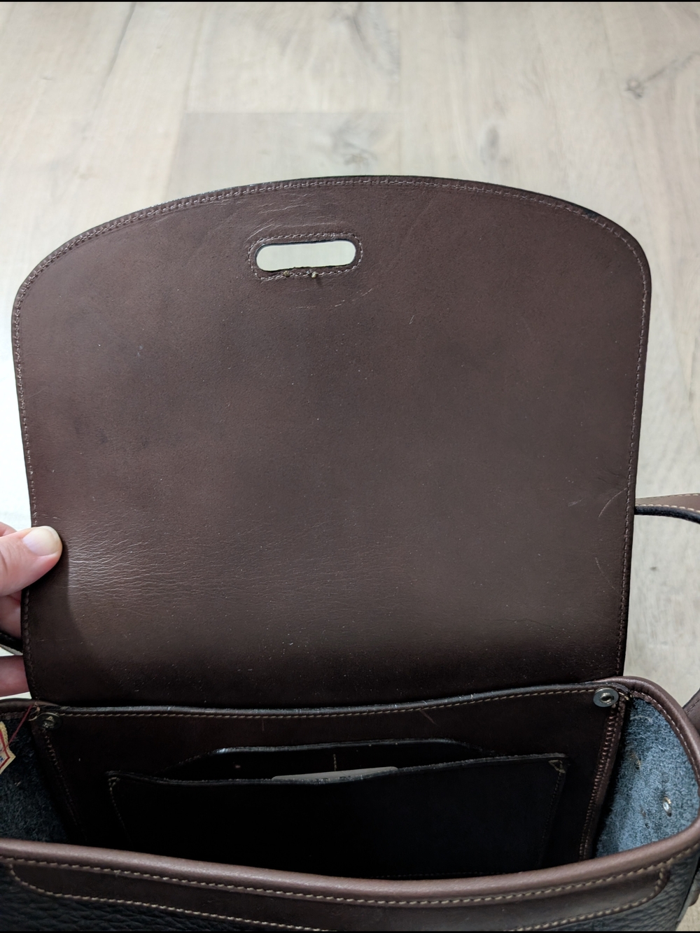 Dooney & Bourke Brown and Black Pebbled Leather Crossbody - Picture 13 of 14